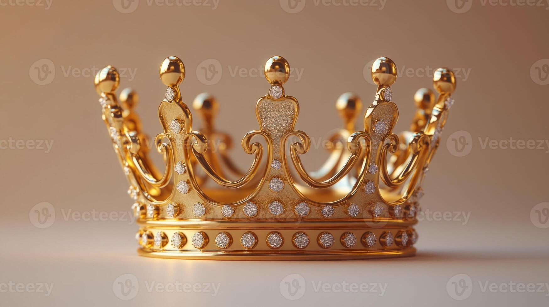 The exquisite crown gleams under soft light, showcasing its intricate design photo