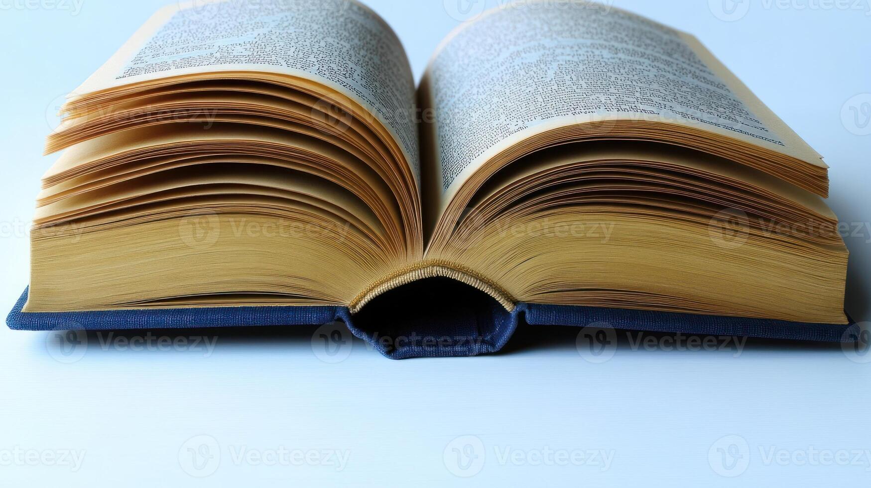 The pages of a weathered book lie open, inviting readers to discover its secrets photo