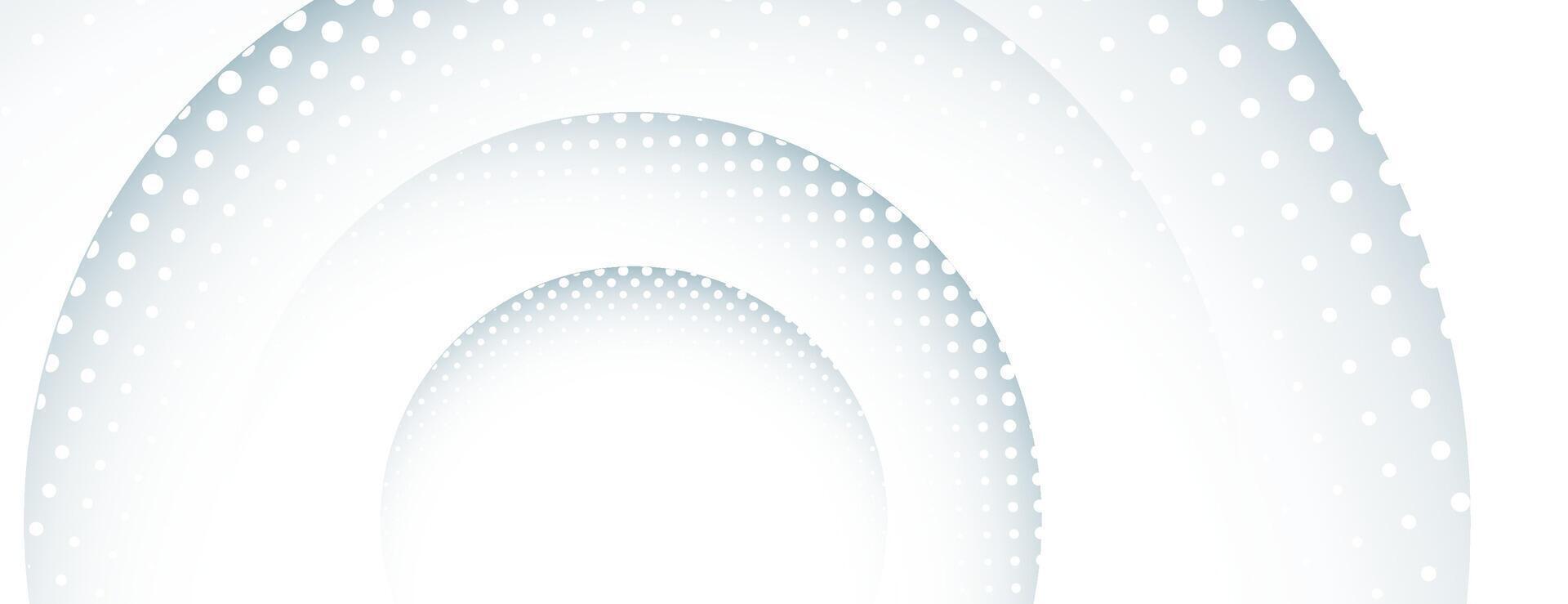 white abstract background with layered circular shapes and dots vector