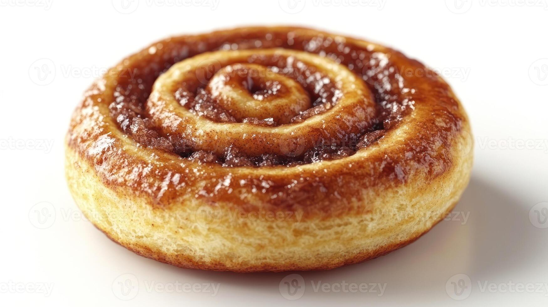 Warm cinnamon roll with a golden crust and sweet filling ready to be enjoyed photo