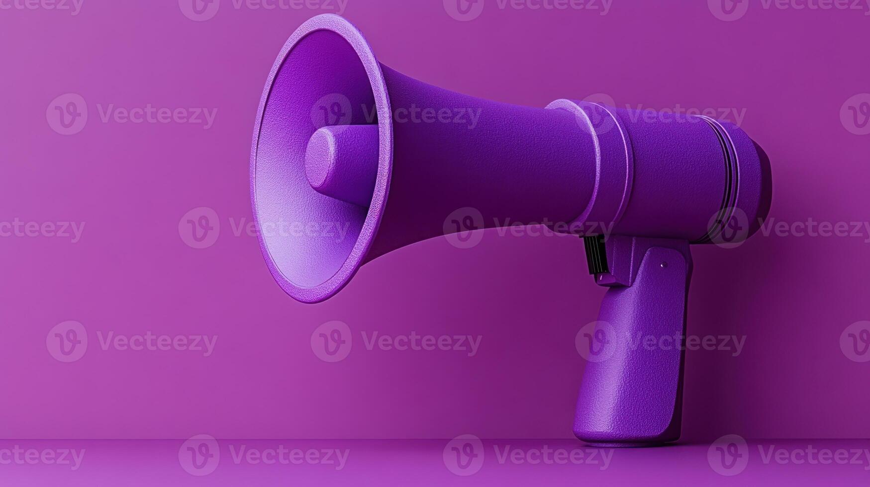 The megaphone rests silently against a purple wall, commanding attention effortlessly photo