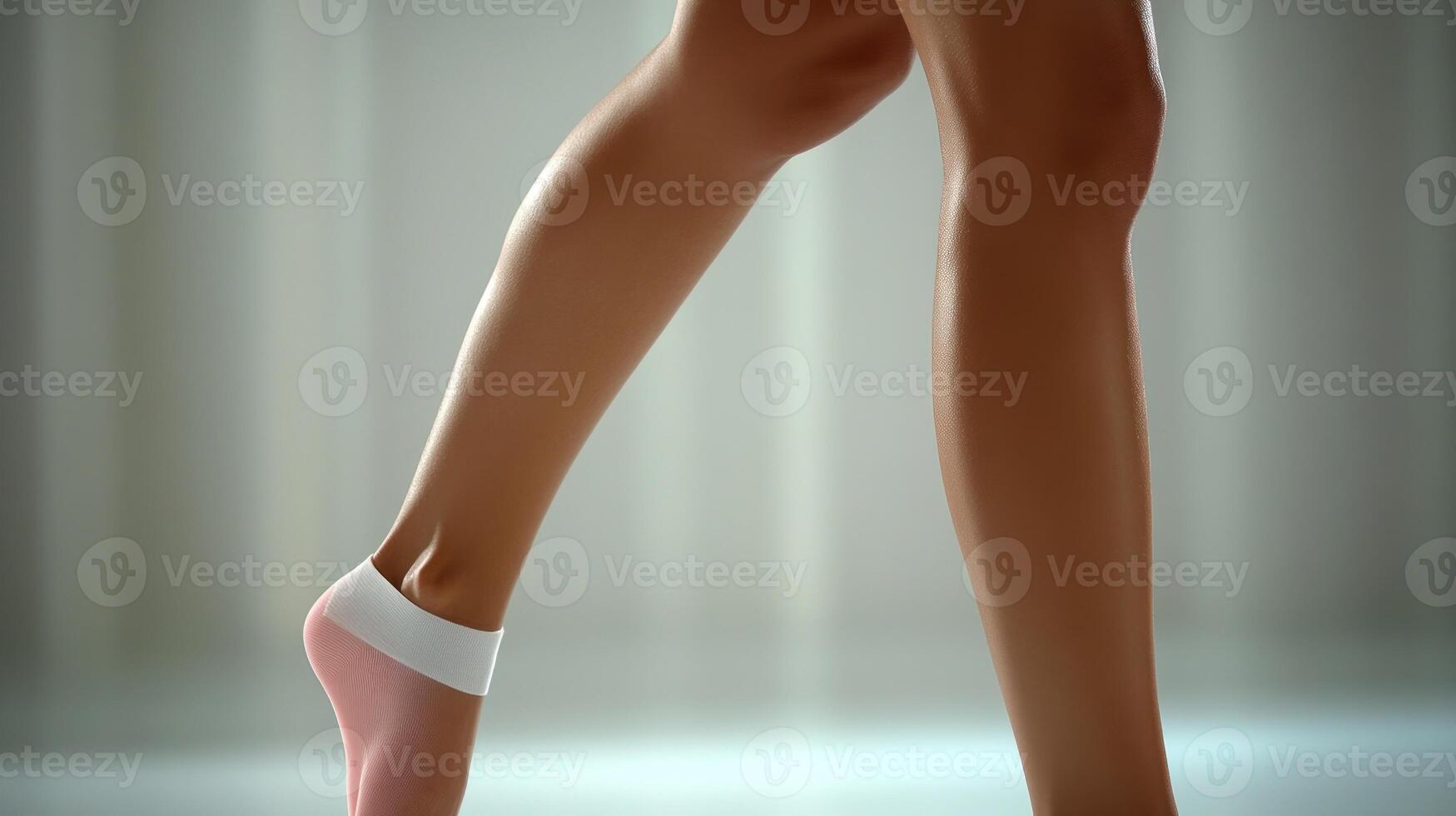 A dancer performs beautifully in a ballet studio, highlighting form and technique photo