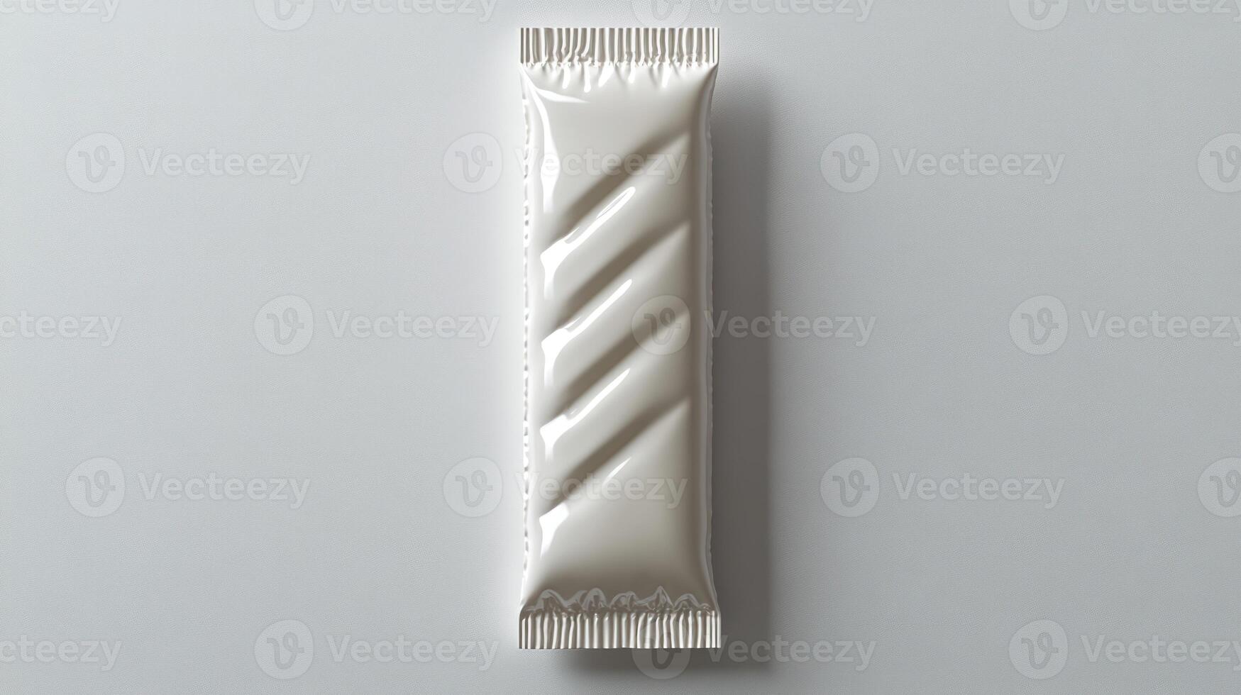 A sleek white chocolate bar rests elegantly on a plain surface, inviting indulgence photo