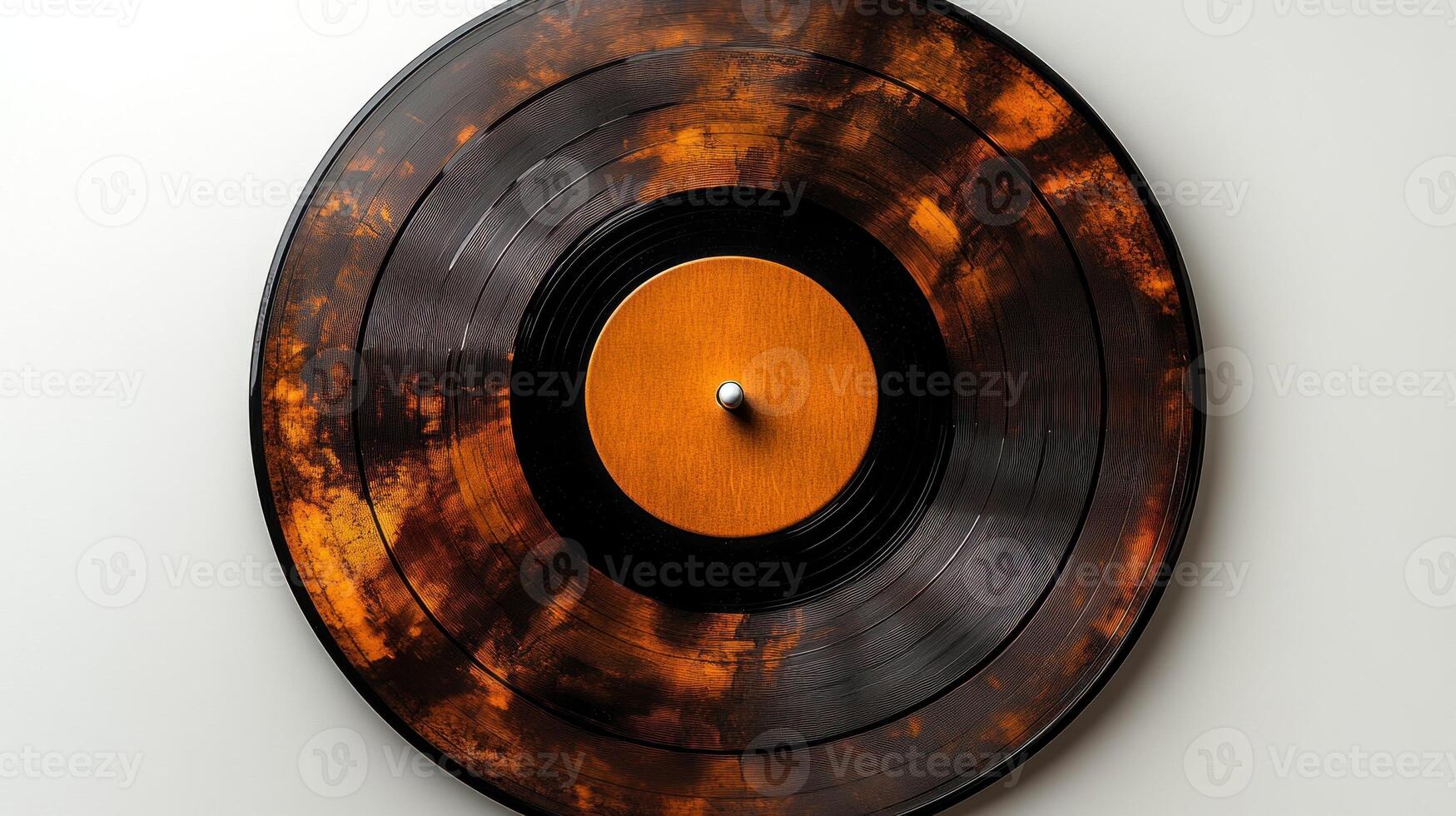 A stunning vinyl record showcases warm abstract patterns, captivating music lovers photo