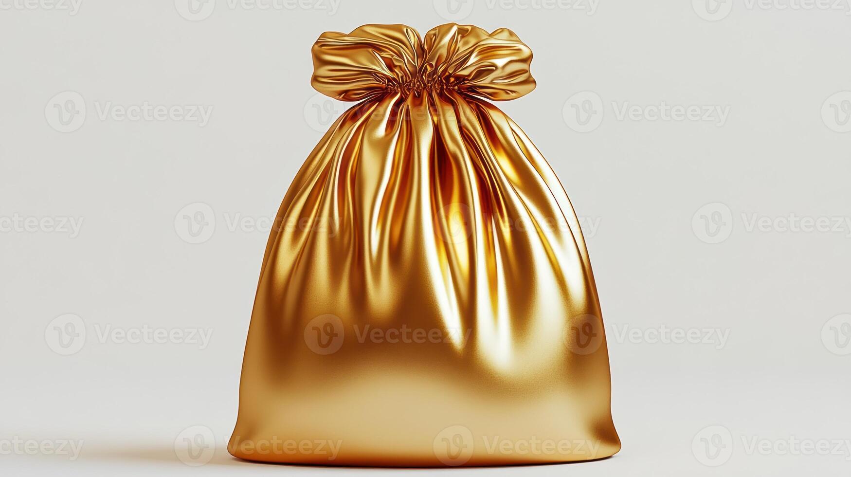 A stunning gold bag, its fabric gleaming, suggests luxury and allure in its simplicity photo