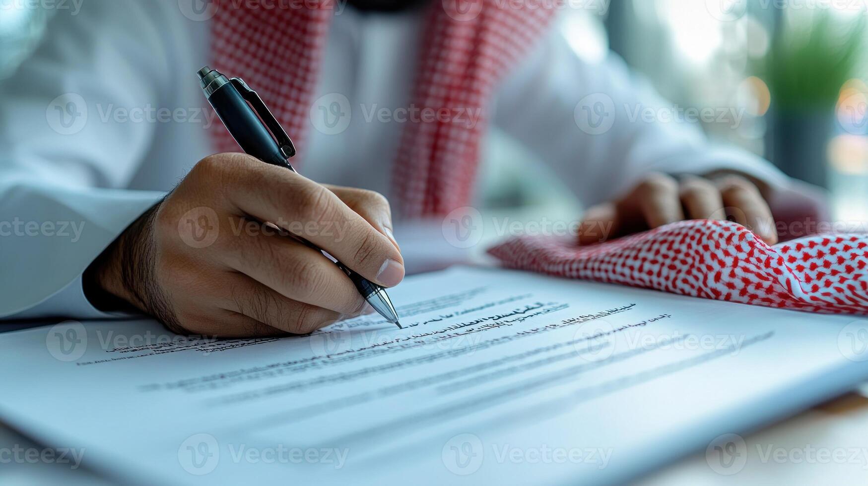 A person attentively writes on documents, showcasing concentration and professionalism photo