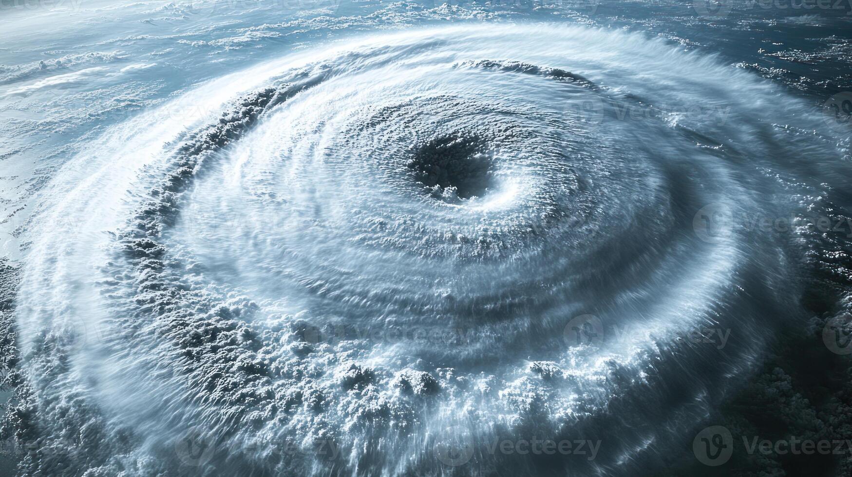 Powerful winds and swirling clouds create a mesmerizing natural phenomenon over water photo