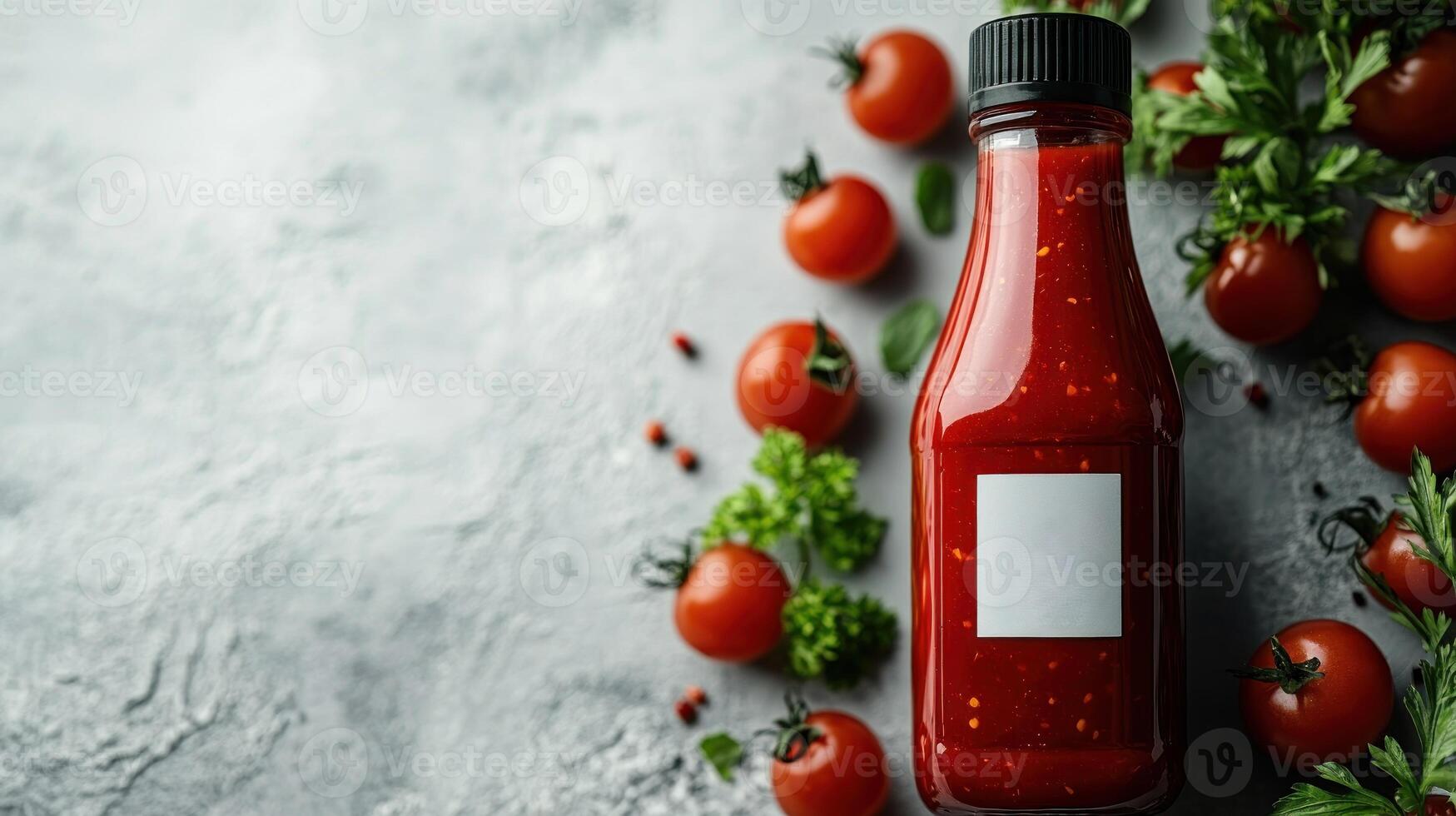 Tasty tomato sauce with ripe tomatoes and herbs sparks culinary creativity photo