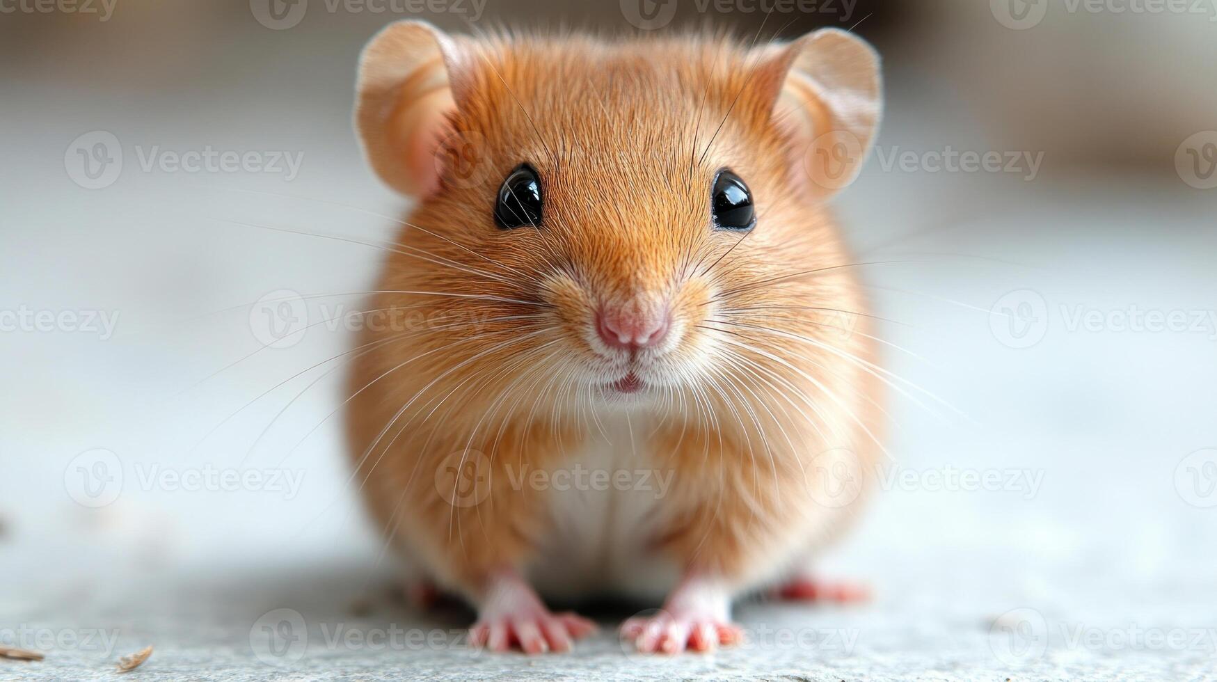 A tiny hamster curiously peeking around its cozy environment, full of charm photo