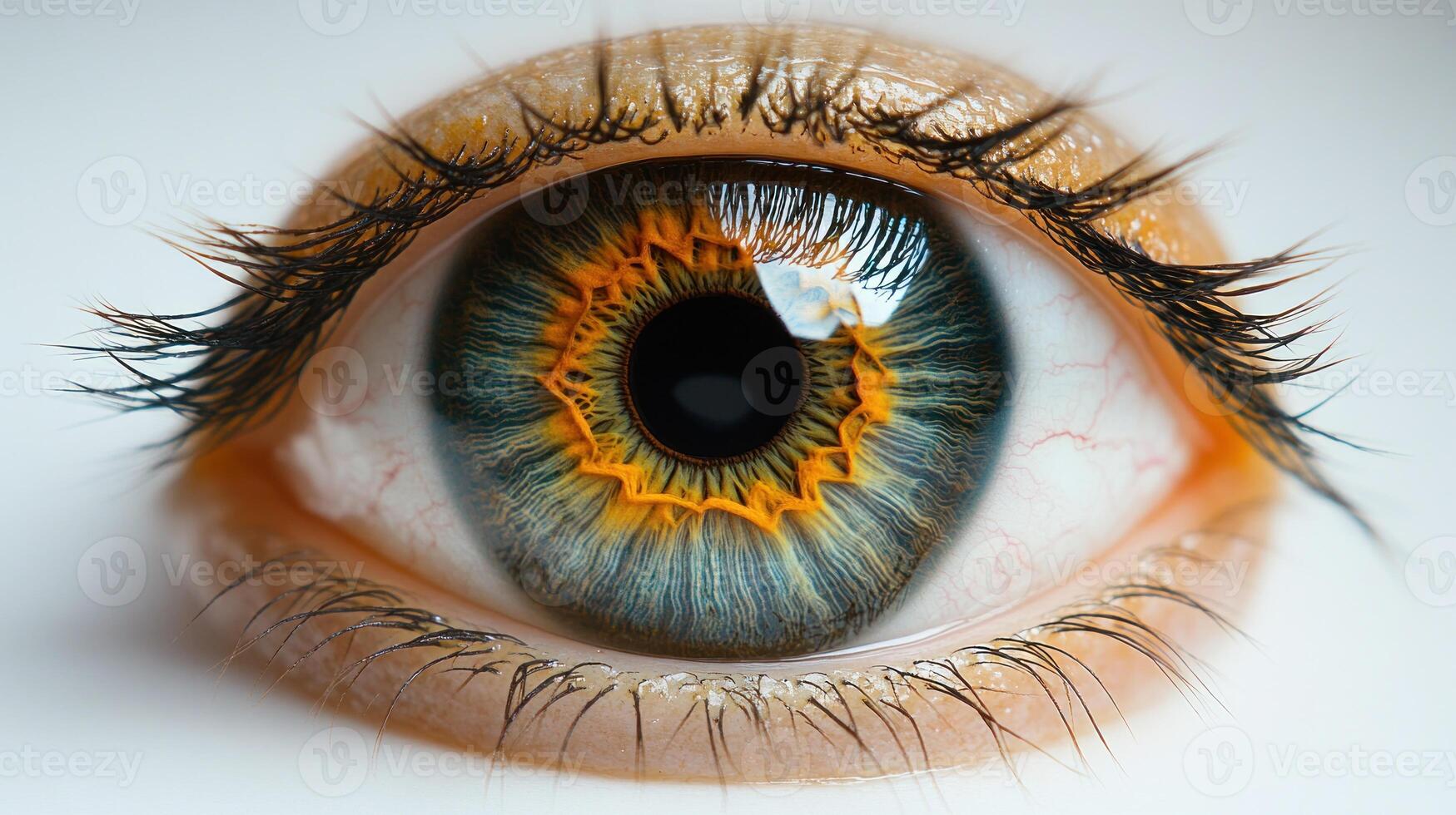 This gaze reveals stunning colors and patterns radiating from the pupil photo