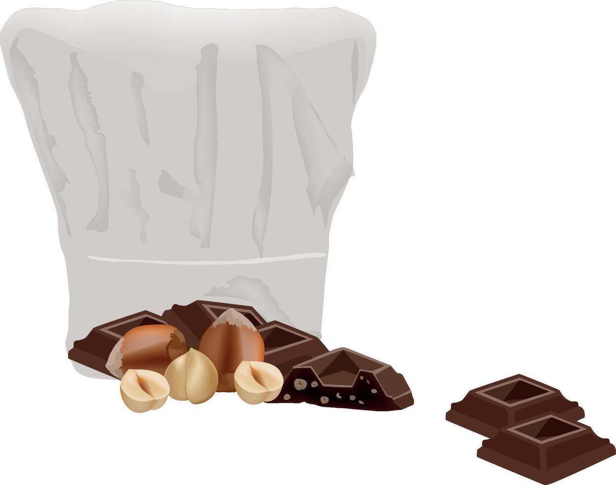 Chocolate and nuts in a bag vector