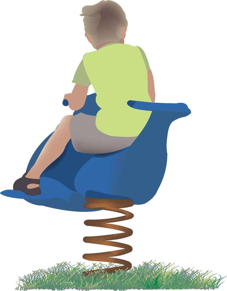 A boy sitting on a swing vector