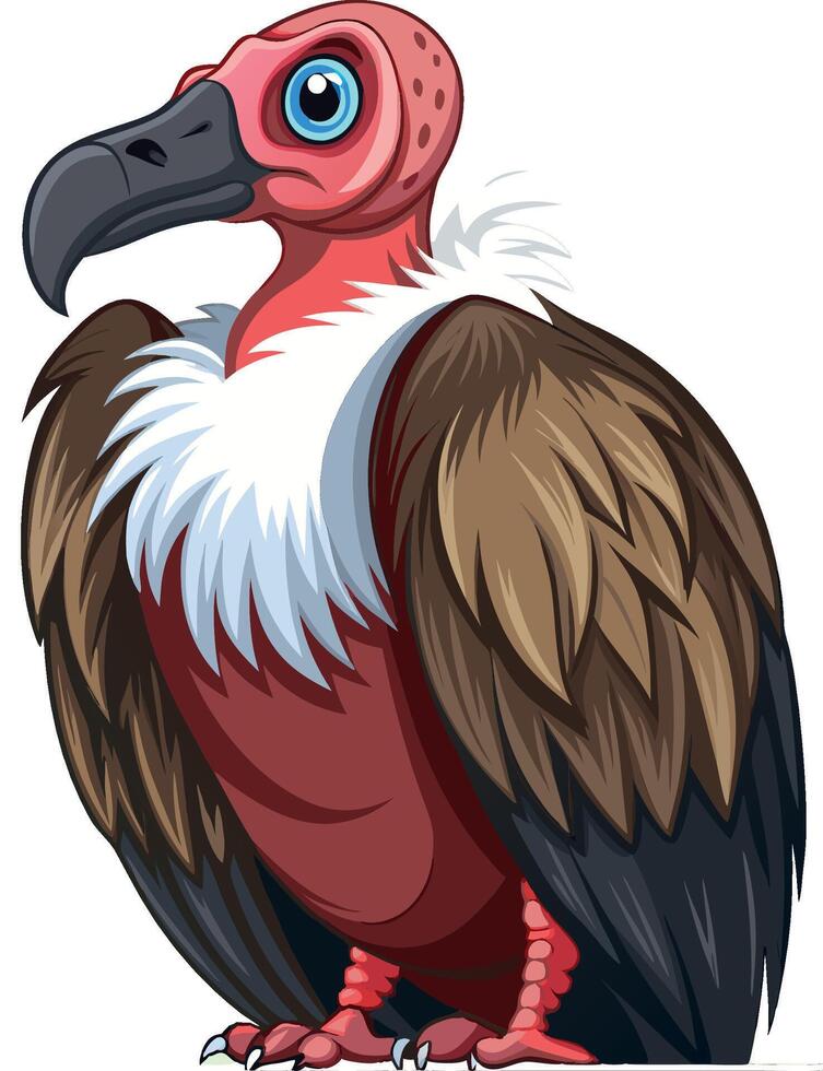 Cartoon vulture posing with big wings vector