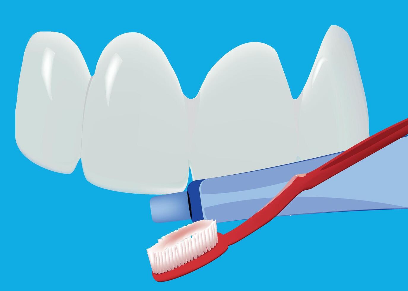 A toothbrush and toothpaste on a blue background vector