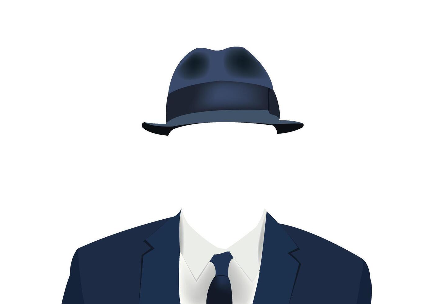A man in a suit and tie with a hat vector