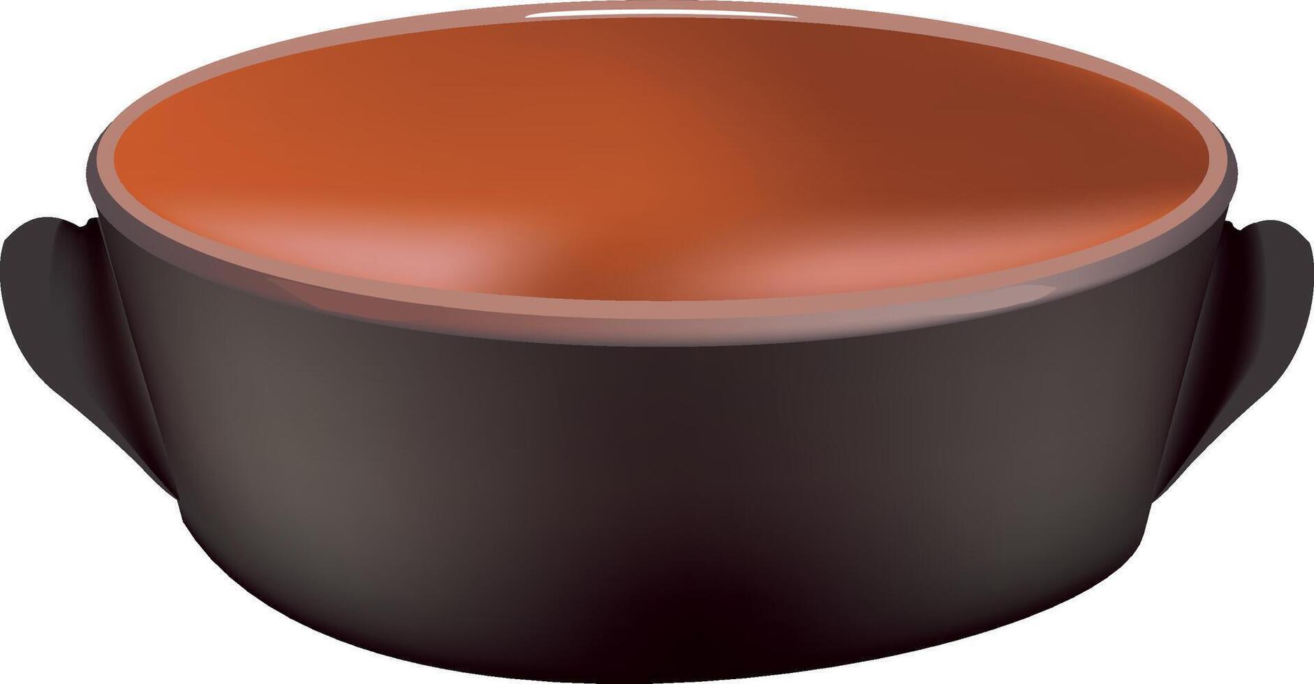 A black and orange cup with a handle vector