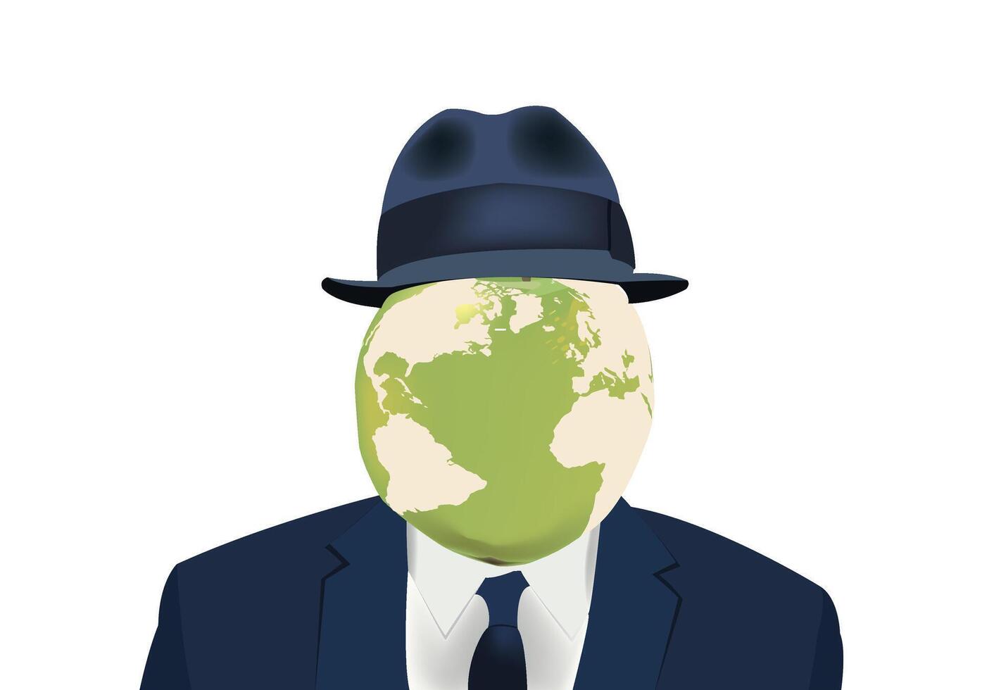 A man in a suit and tie with a hat on his head vector