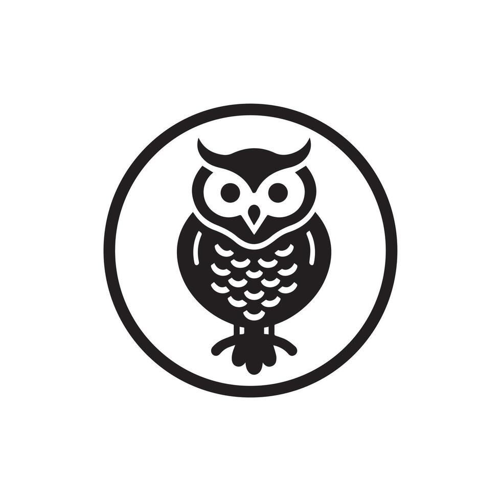 Creative simple Owl Bird silhouette Style with white background vector