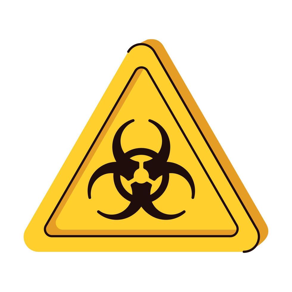 Biohazard triangle symbol. Hand draw, flat illustration. vector