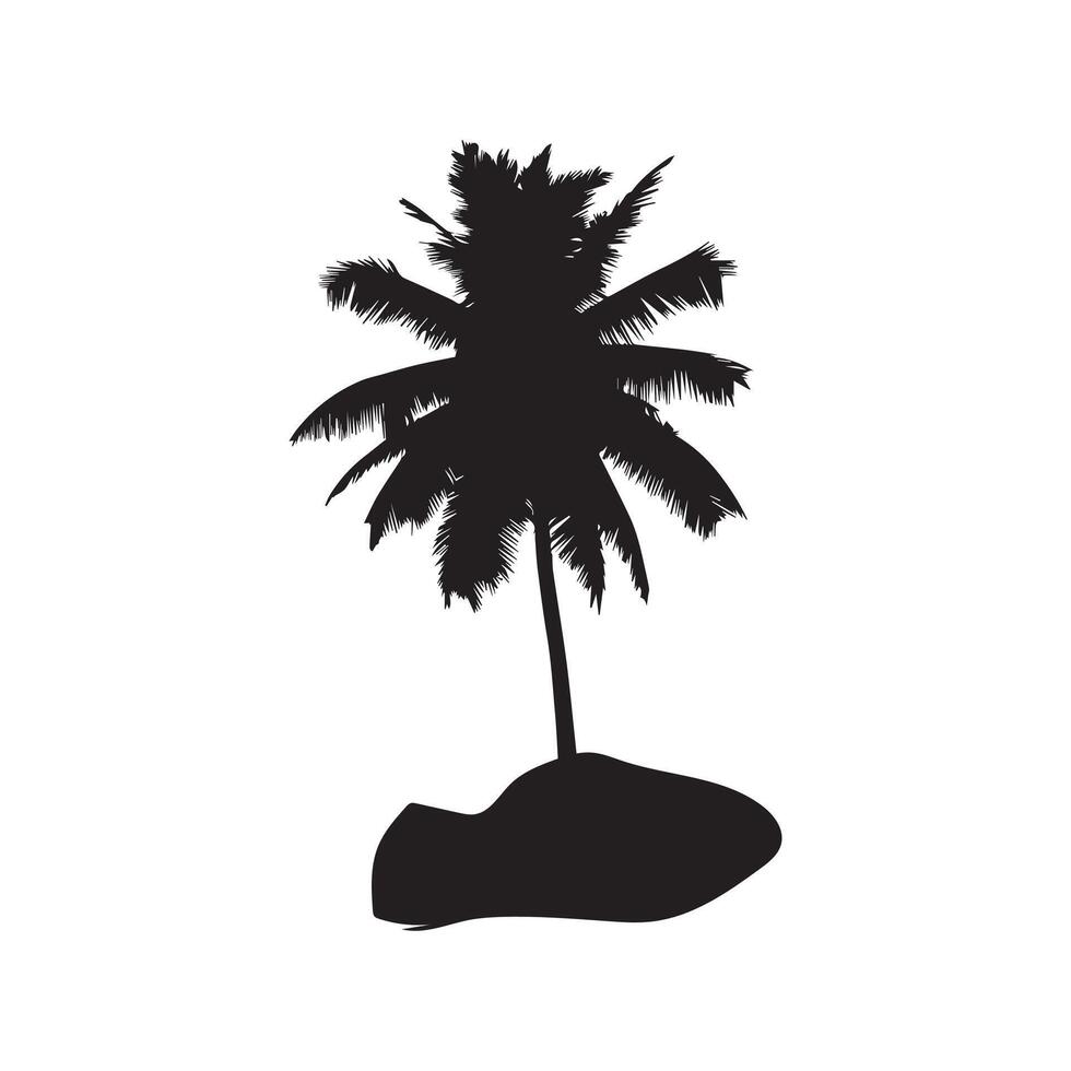 Creative simple Palm tree silhouette Style with white background vector