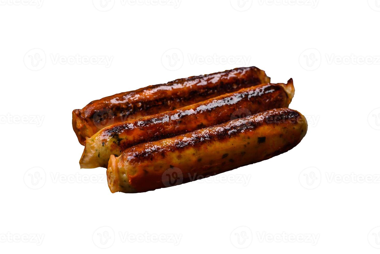 Chicken or pork sausages with salt, spices and herbs photo