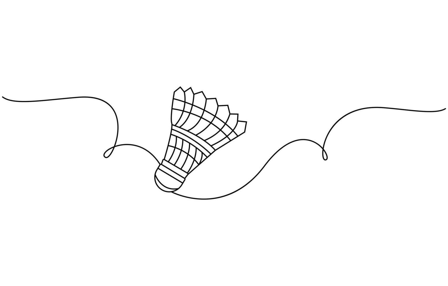 One continuous single line of badminton for sport theme isolated on white background vector