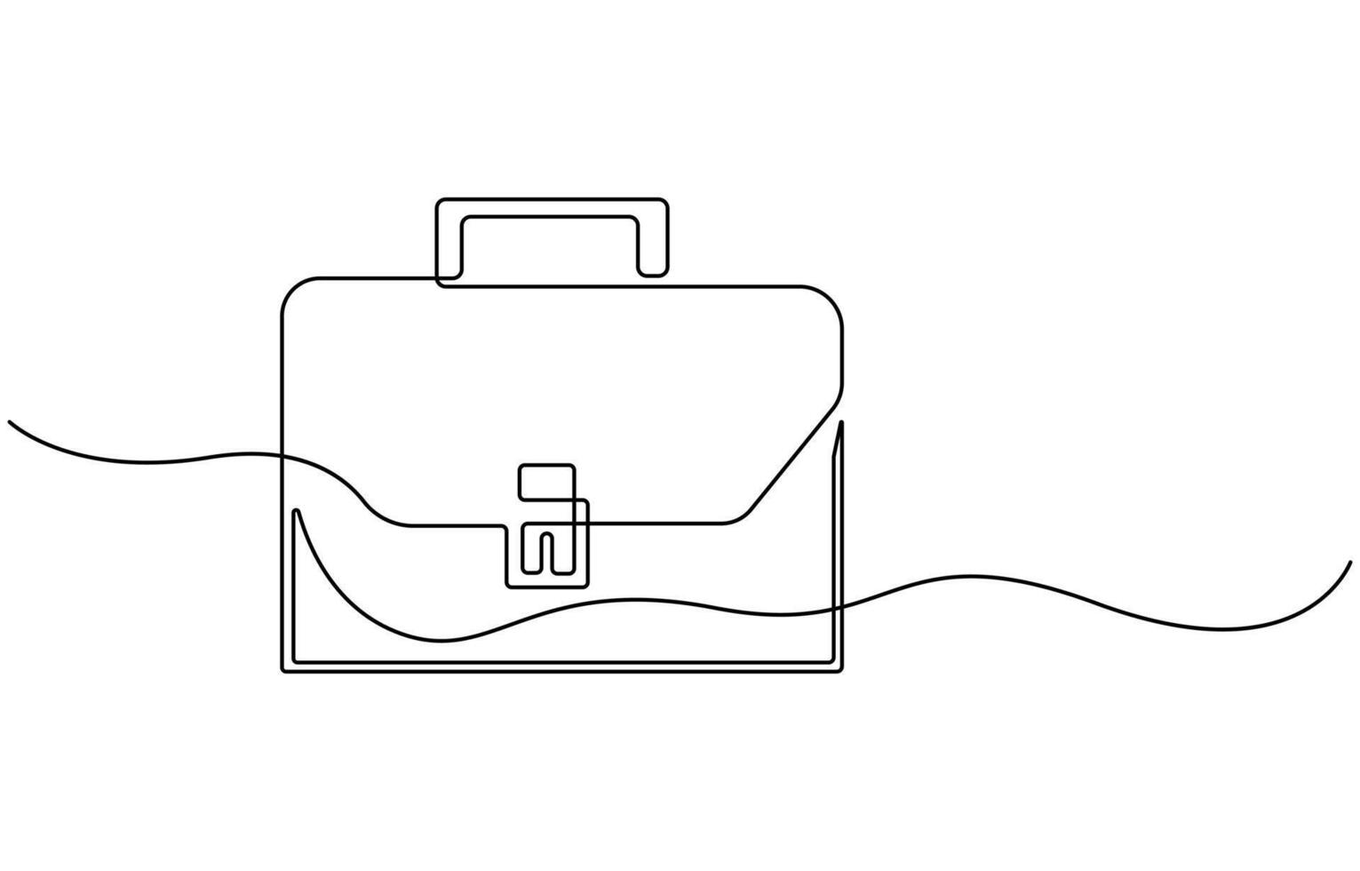 Briefcase Continuous Line Illustration vector