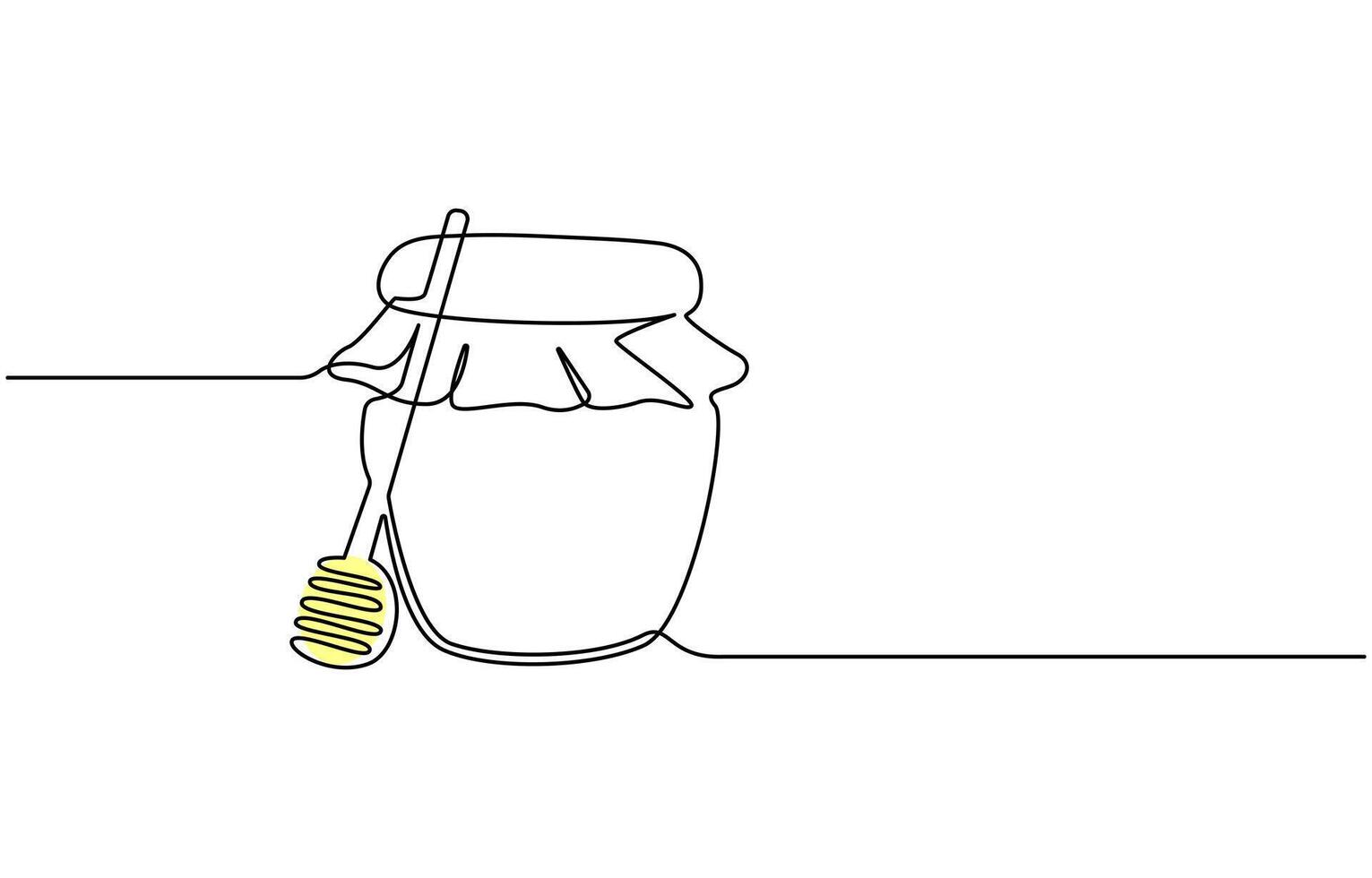Honey Jar Editable Continuous Line Icon vector