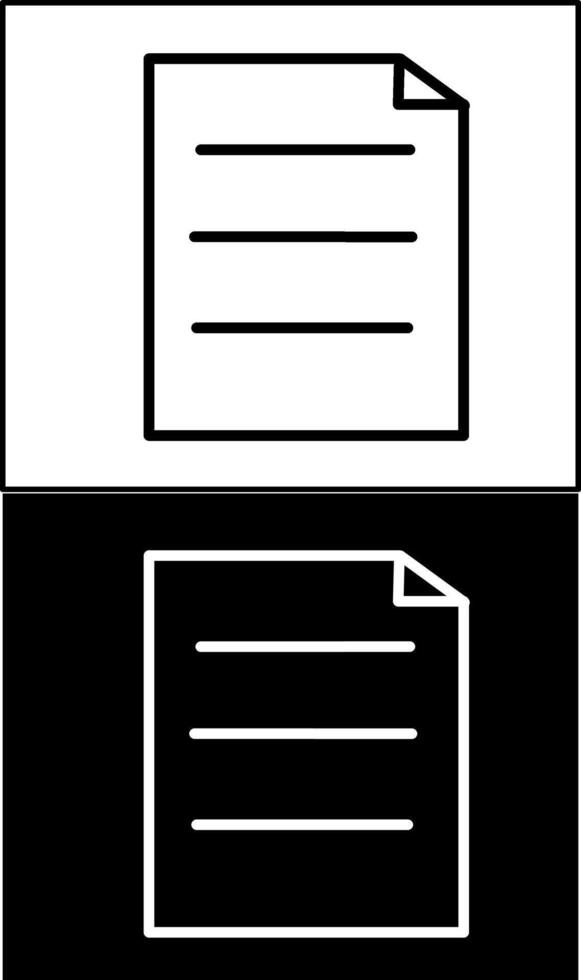 Two black and white icons of a document and a piece of paper vector