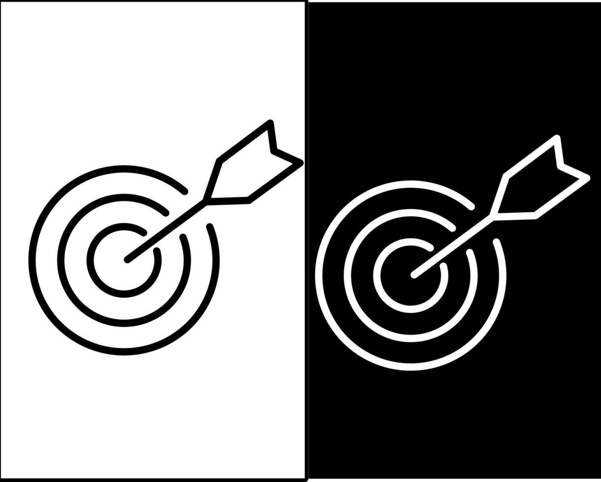 Two arrows in the center of a dartboard vector