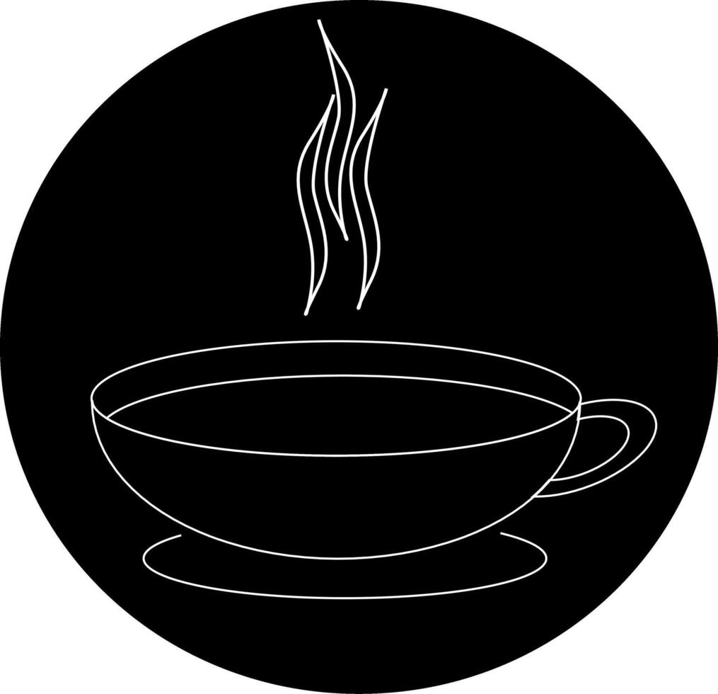A black and white illustration of a cup of coffee vector