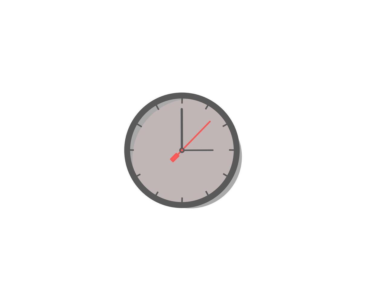 A clock is shown on a white background vector