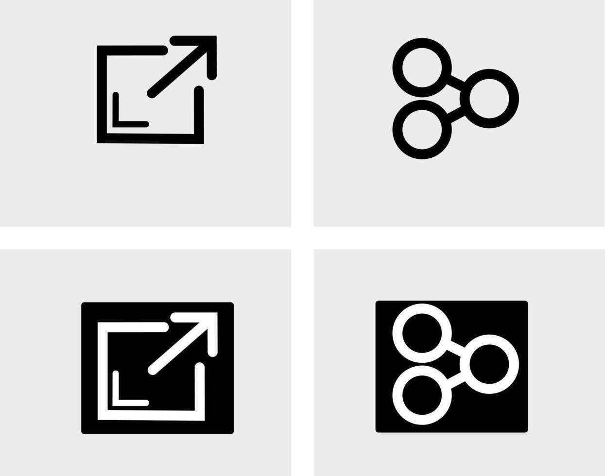 Four icons of different shapes and sizes vector