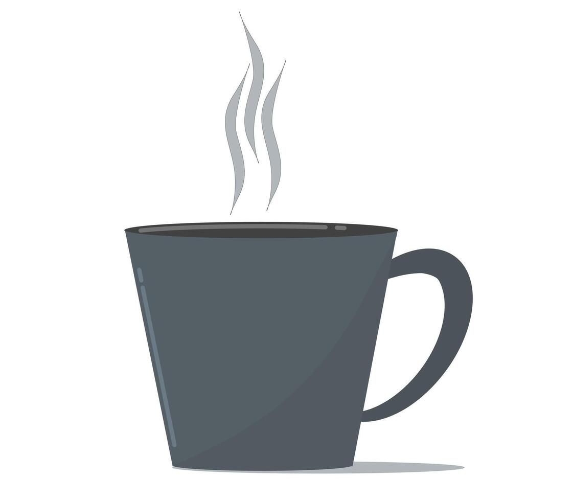 A cup of coffee with steam coming out of it vector