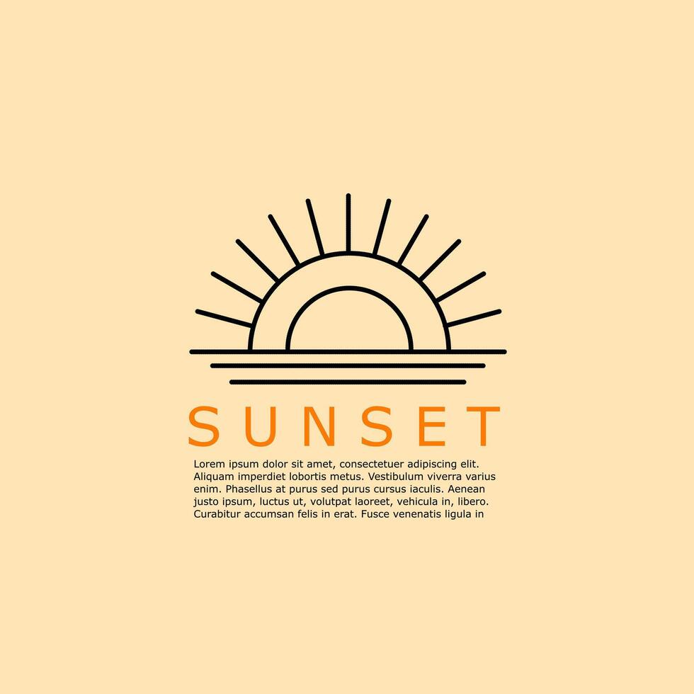 Sunset logo design vector