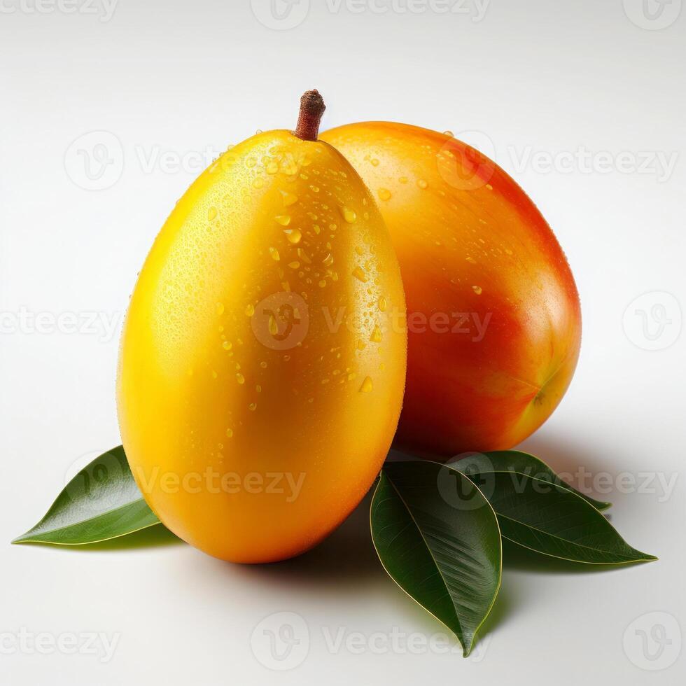 Photo of a mango fruit with white background