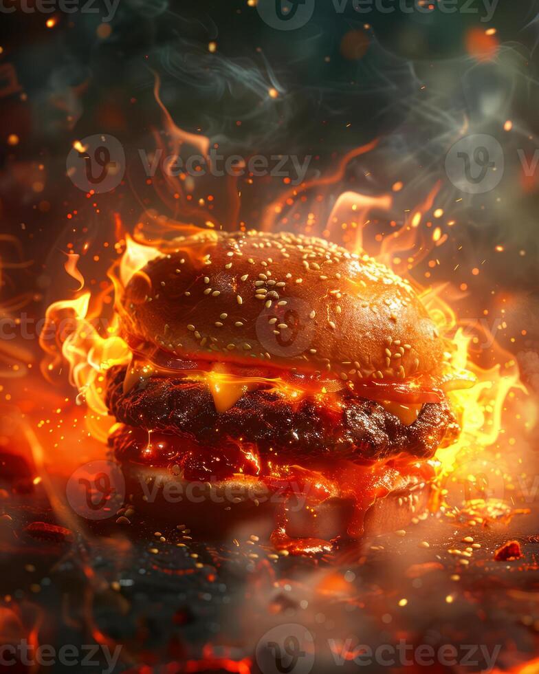 Photo of a beef burger sandwich