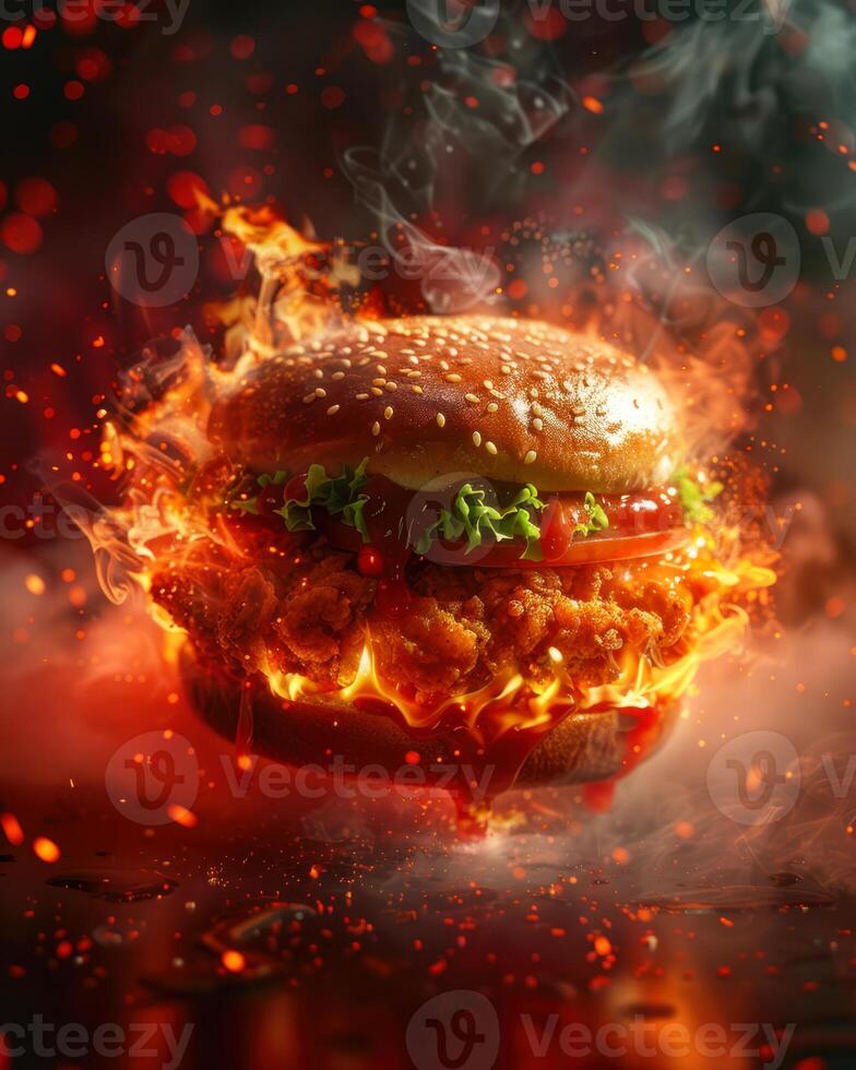 Photo of a crispy chicken burger sandwich