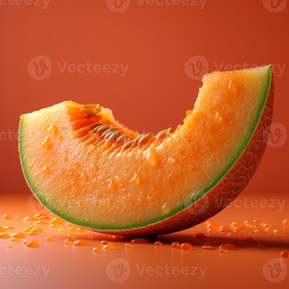 Photo of a fresh cantaloupe slice