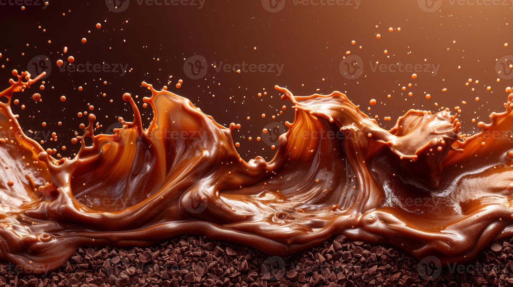 Photo of a chocolate cream waves