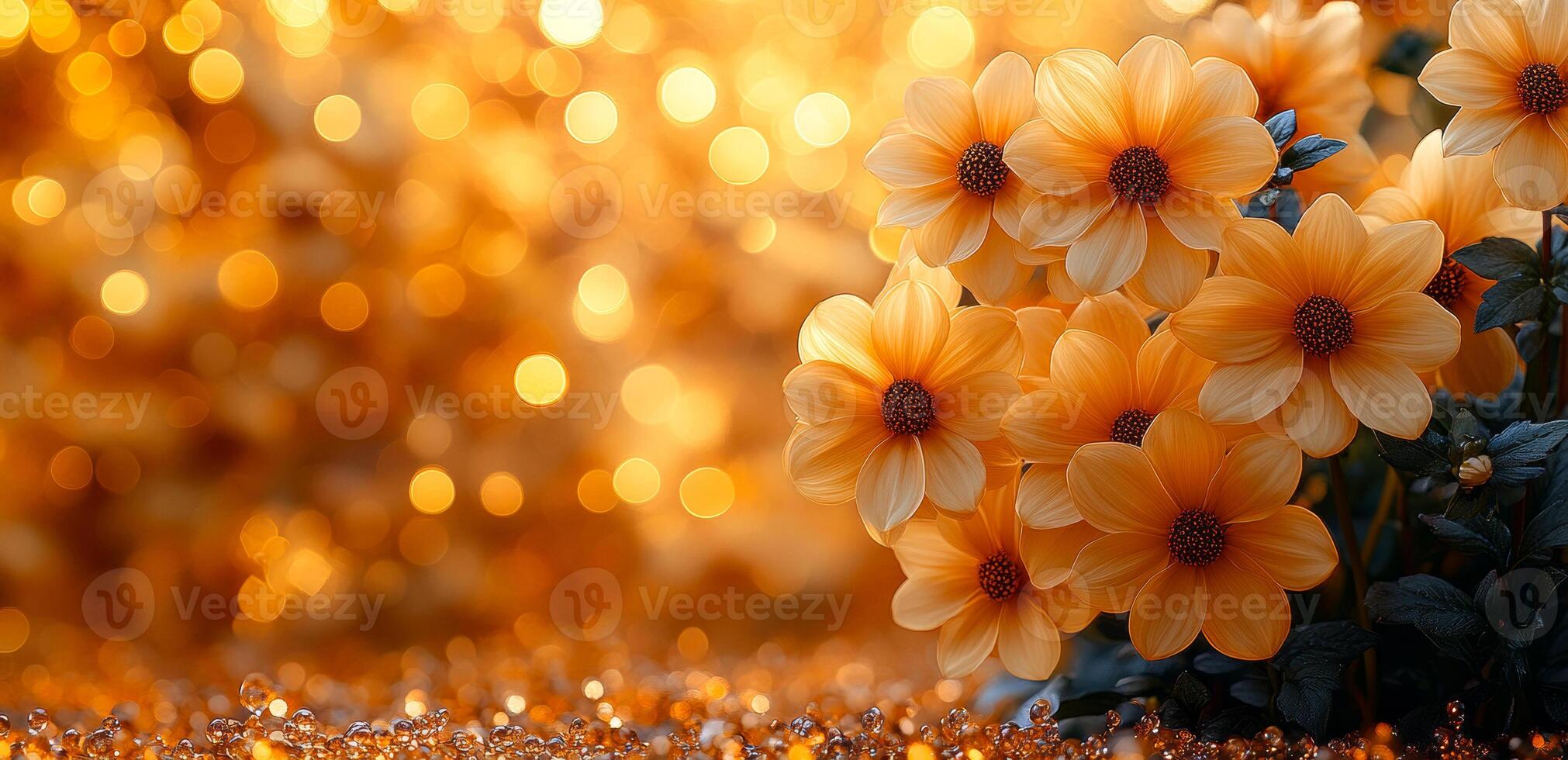 A close up of a bouquet of orange flowers. The flowers are arranged in a vase and are surrounded by a sandy background. Concept of warmth and happiness photo