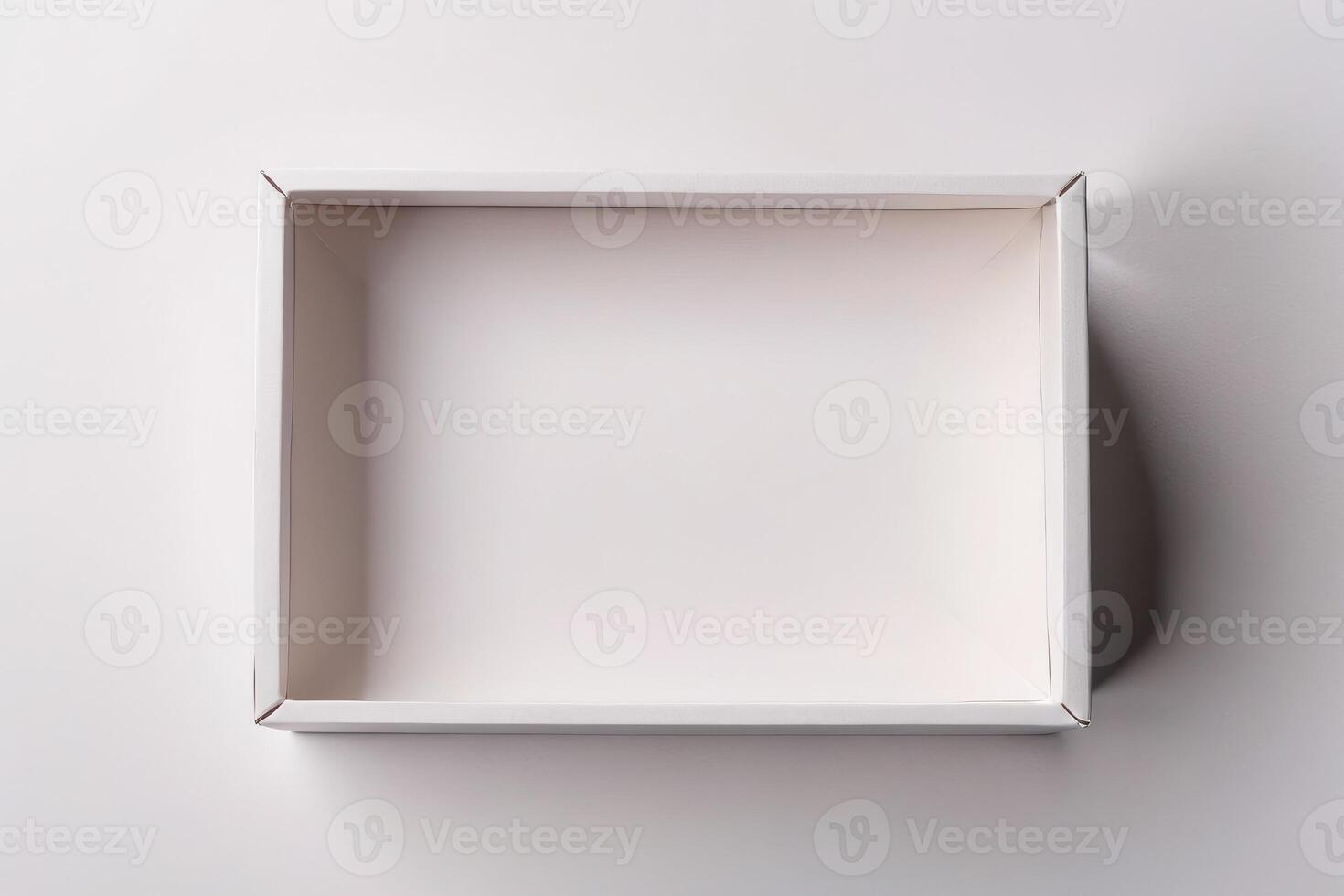 high angle composition with white box photo