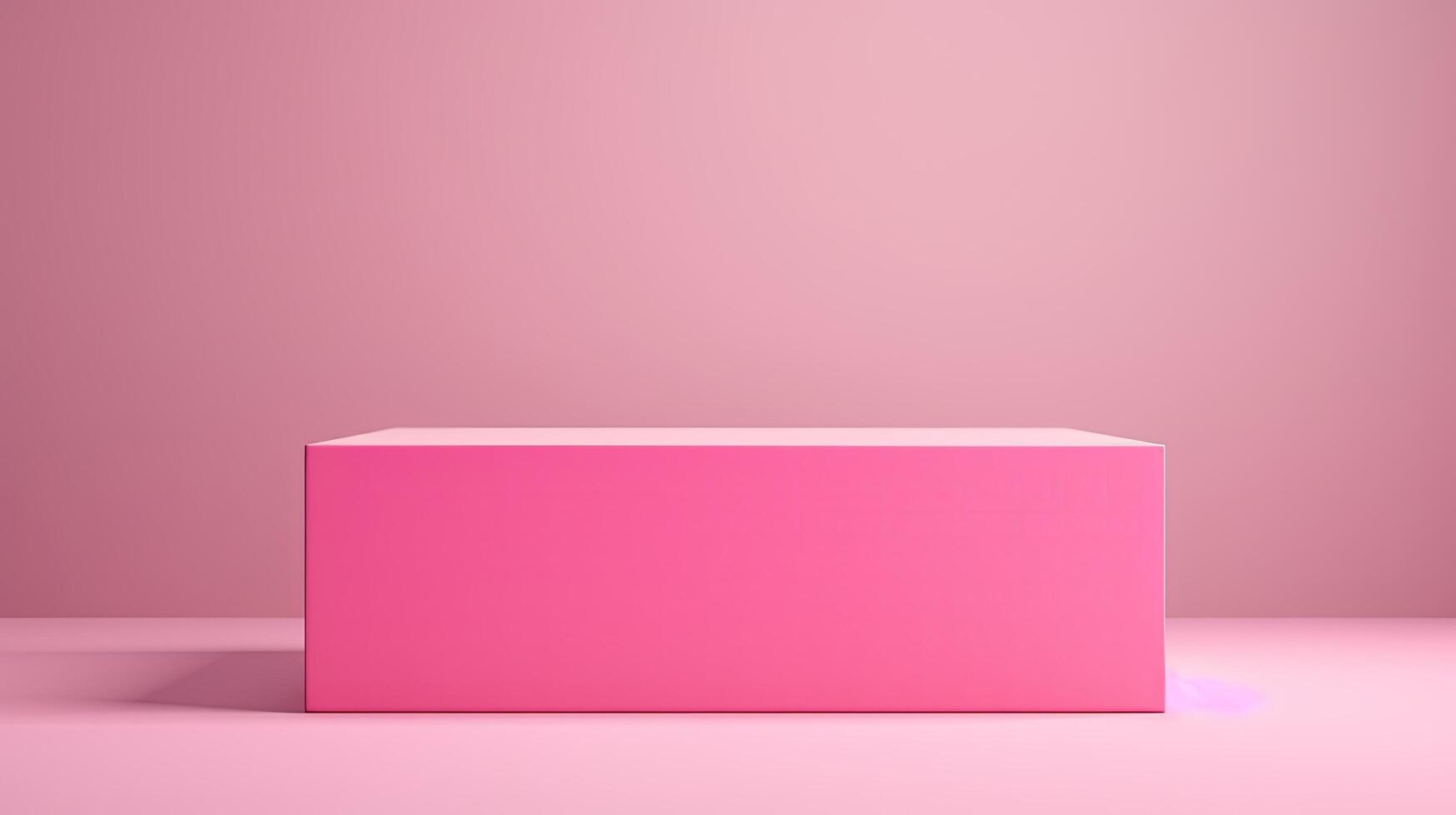 A pink box sitting on a pink background photo