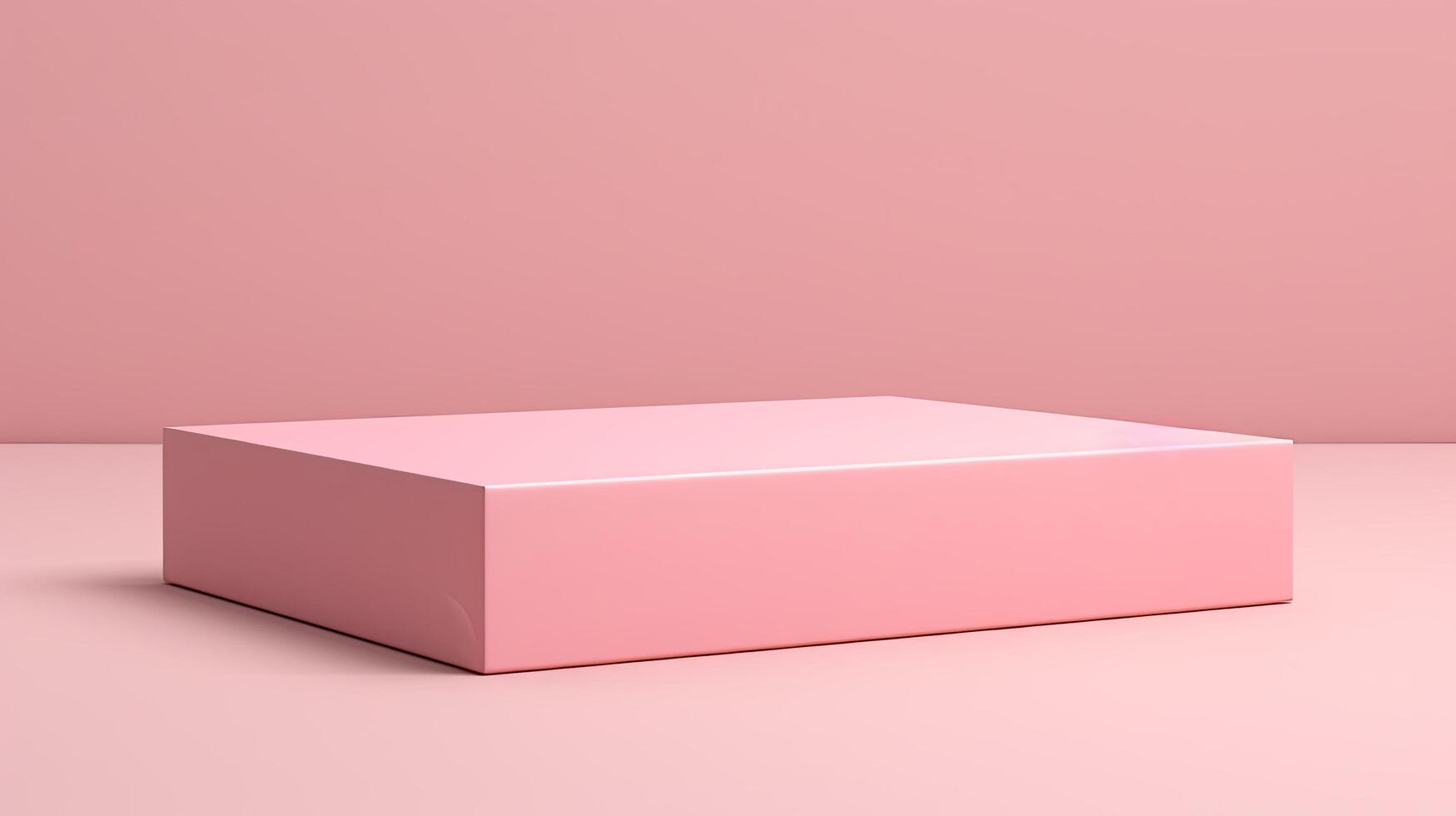 A pink box sitting on a pink background photo