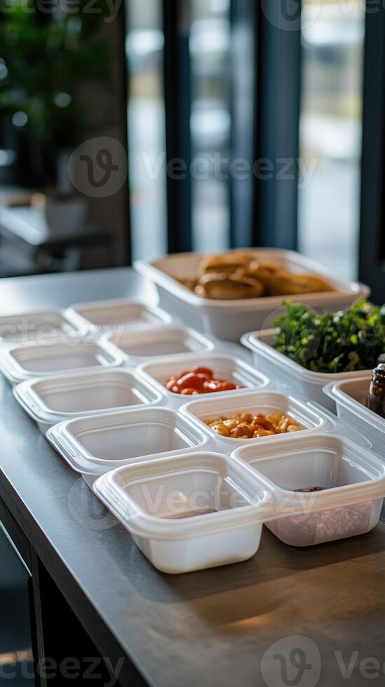 Ingredients for cooking or baking lying in separate containers photo