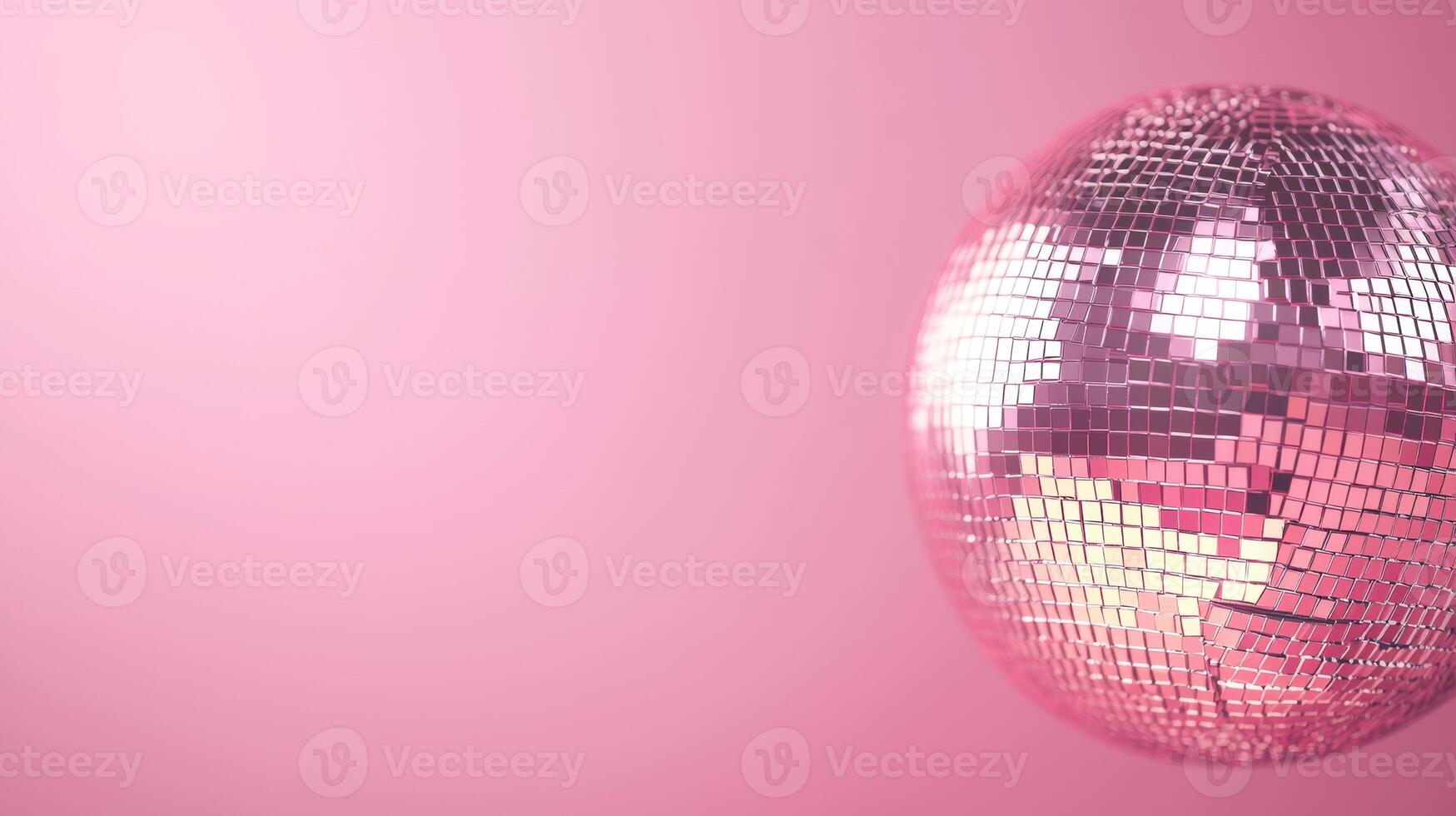Shiny Disco Ball on Pink Background for Party and Celebration Themes photo