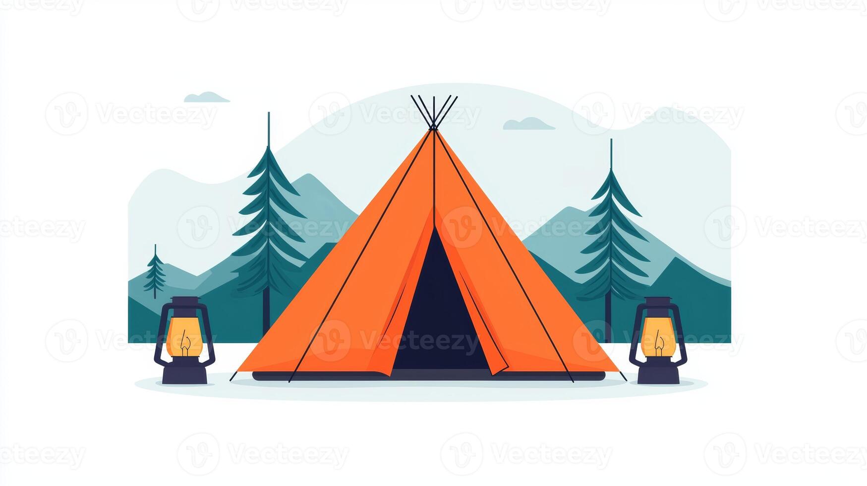 Adventure Equipment for Camping and Climbing - Essential Gear for Outdoor Enthusiasts in Scenic Mountain Landscape photo