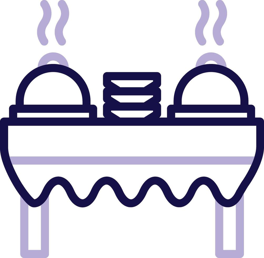 Buffet Two Color Line Icon vector