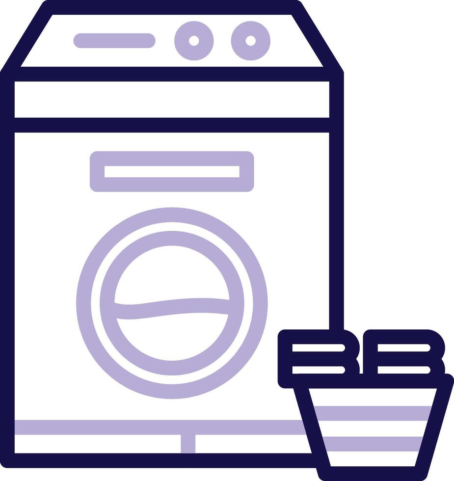 Laundry Machine Two Color Line Icon vector