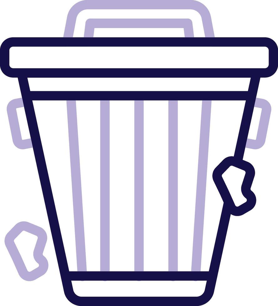 Dustbin Two Color Line Icon vector